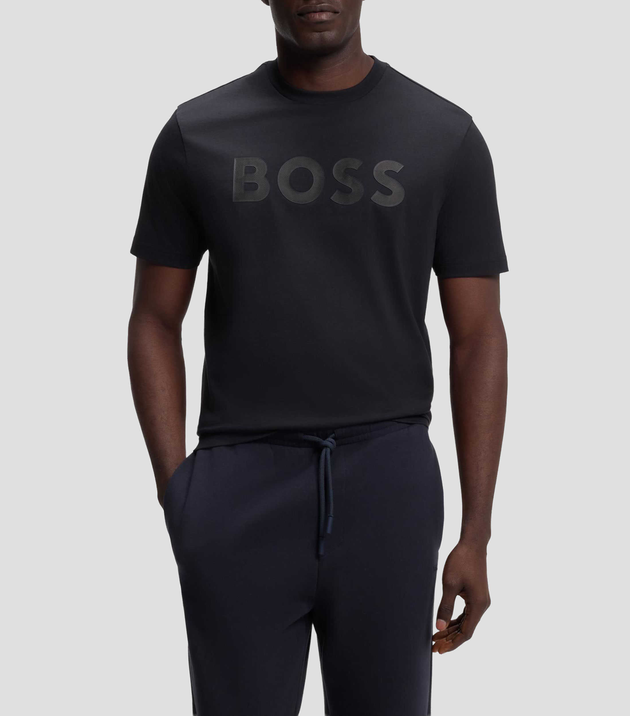 Playera de algodón con logo tonal Hombre